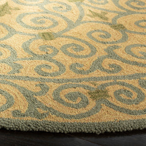 Chelsea Hk11  Hand Hooked Wool Pile Rug Yellow / Light Green