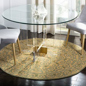 Chelsea Hk11  Hand Hooked Wool Pile Rug Yellow / Light Green