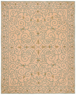 Chelsea Hk11  Hand Hooked Wool Pile Rug Yellow / Light Green