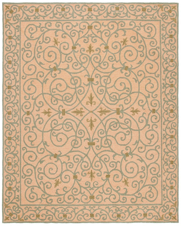 Chelsea Hk11  Hand Hooked Wool Pile Rug Yellow / Light Green