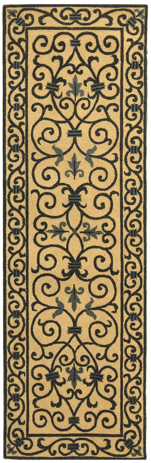Chelsea Hk11  Hand Hooked Wool Pile Rug Ivory / Dark Blue