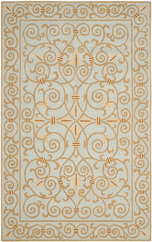 Chelsea Hk11  Hand Hooked Wool Pile Rug Light Blue