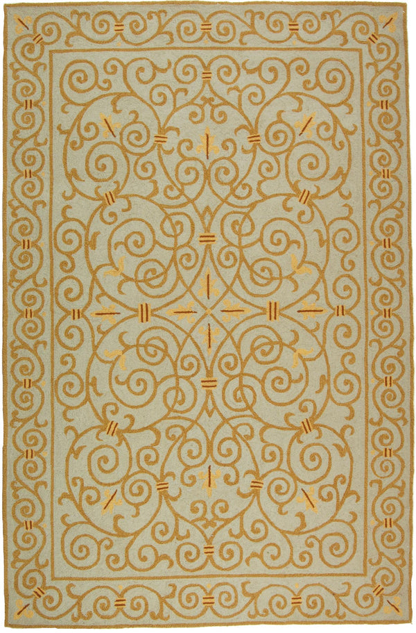 Chelsea Hk11  Hand Hooked Wool Pile Rug Light Blue