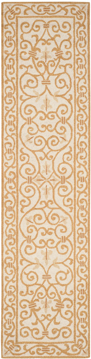 Chelsea Hk11  Hand Hooked Wool Pile Rug Ivory / Gold