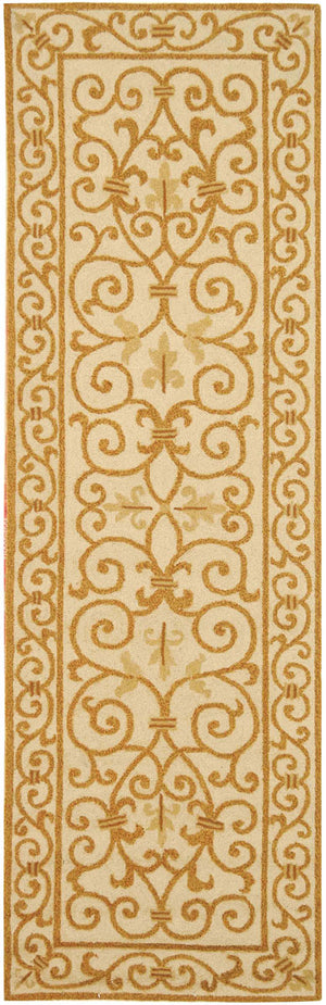 Chelsea Hk11  Hand Hooked Wool Pile Rug Ivory / Gold