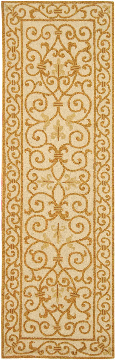 Chelsea Hk11  Hand Hooked Wool Pile Rug Ivory / Gold