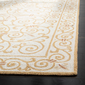 Chelsea Hk11  Hand Hooked Wool Pile Rug Ivory / Gold