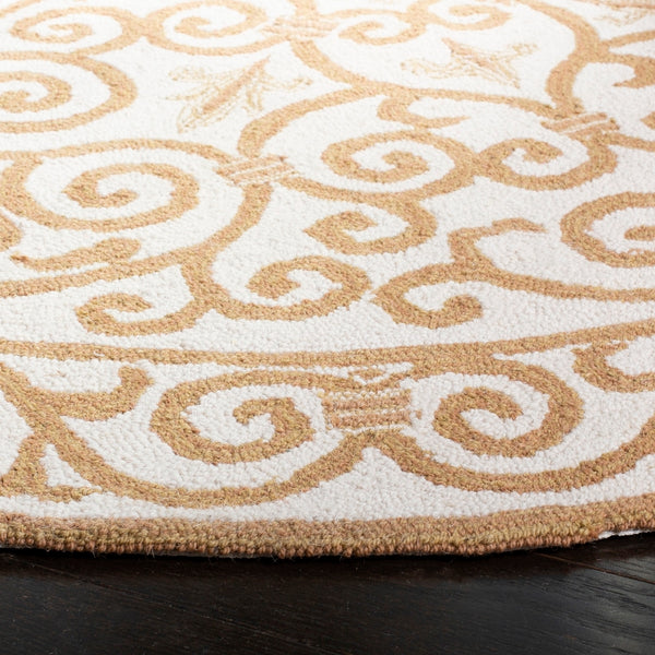 Chelsea Hk11  Hand Hooked Wool Pile Rug Ivory / Gold