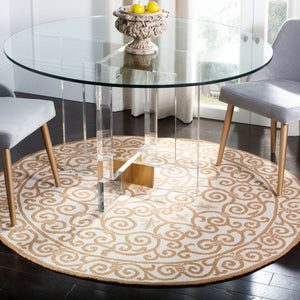 Chelsea Hk11  Hand Hooked Wool Pile Rug Ivory / Gold