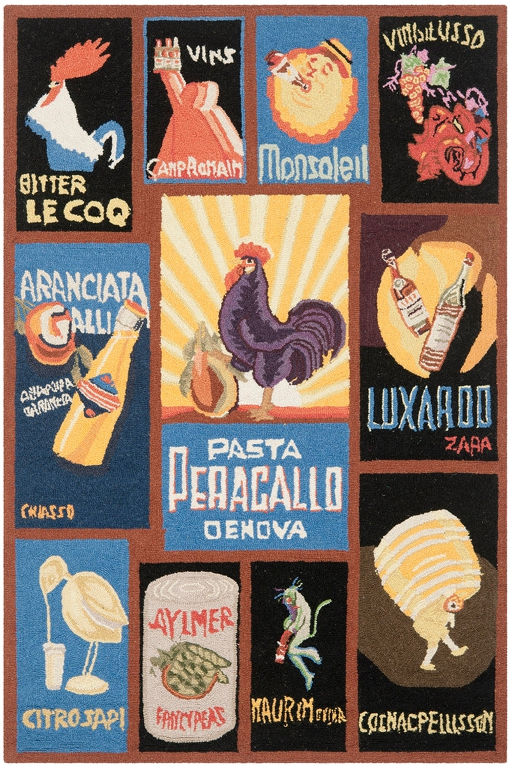 Chelsea Hk245  Hand Hooked Wool Pile Rug Black