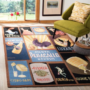 Chelsea Hk245  Hand Hooked Wool Pile Rug Black