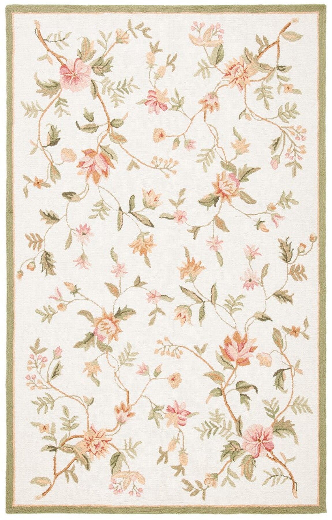 Hk263 Hand Hooked Wool Rug - Elegant Indian Craftsmanship for Timeless