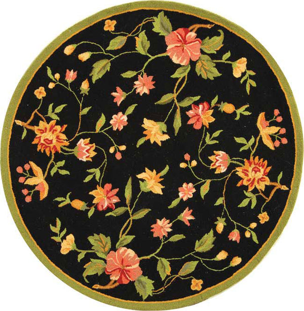 Chelsea Hk263  Hand Hooked Wool Pile Rug Black