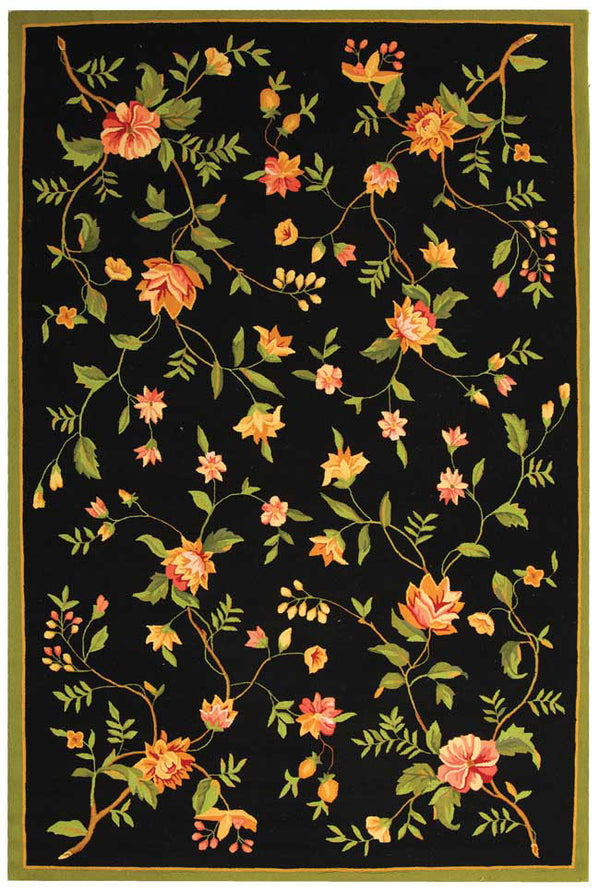 Chelsea Hk263  Hand Hooked Wool Pile Rug Black