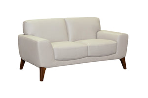 Porter Designs Modena Top Grain Leather Modern Loveseat Cream 02-204-02-0194