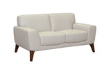 Modena Top Grain Leather Modern Loveseat