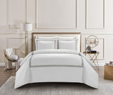 Chic Home Lewiston Duvet Cover Set Grey Queen