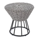 Crete Outdoor Grey Wicker Side Table