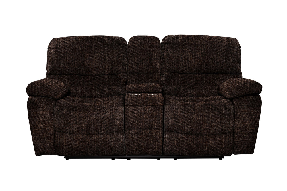 Porter Designs Chandler Reclining Console Loveseat Contemporary Reclining Love Brown 03-201-02-9093