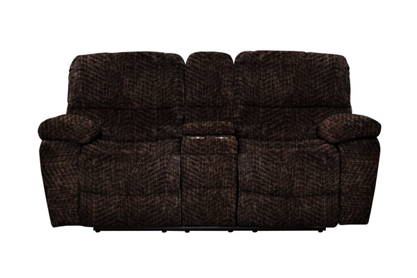 Porter Designs Chandler Reclining Console Loveseat Contemporary Reclining Love Brown 03-201-02-9093