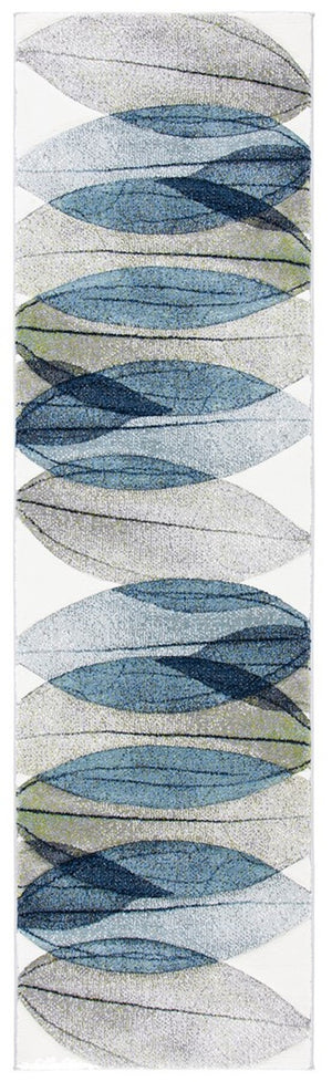 Hollywood 703 Contemporary Power Loomed 100% Polypropylene Rug Ivory / Blue