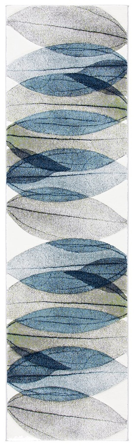 Hollywood 703 Contemporary Power Loomed 100% Polypropylene Rug Ivory / Blue