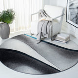 Hollywood 712 Contemporary Power Loomed 100% Polypropylene Rug Grey / Blue