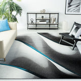 Hollywood 712 Contemporary Power Loomed 100% Polypropylene Rug Grey / Blue