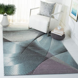 Hollywood 715 Contemporary Power Loomed 100% Polypropylene Rug Grey / Light Blue