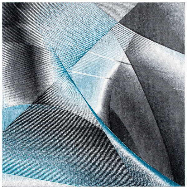 Hollywood 715 Contemporary Power Loomed 100% Polypropylene Rug Grey / Blue