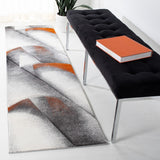 Hollywood 716 Contemporary Power Loomed 100% Polypropylene Rug Grey / Orange