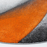 Hollywood 716 Contemporary Power Loomed 100% Polypropylene Rug Grey / Orange