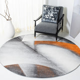 Hollywood 716 Contemporary Power Loomed 100% Polypropylene Rug Grey / Orange