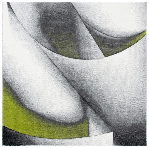 Hollywood 716 Contemporary Power Loomed 100% Polypropylene Rug Grey / Green