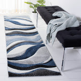 Hollywood 766 Contemporary Power Loomed 100% Polypropylene Rug Grey / Blue