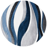 Hollywood 766 Contemporary Power Loomed 100% Polypropylene Rug Grey / Blue