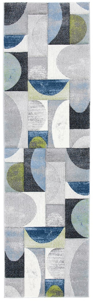 Hollywood 798 Contemporary Power Loomed 100% Polypropylene Rug Grey / Blue
