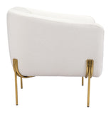 English Elm EE2645 100% Polyester, Plywood, Steel Modern Commercial Grade Arm Chair Ivory, Gold 100% Polyester, Plywood, Steel