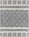 Handira HNR-2300 Global Wool, Cotton Rug HNR2300-810 Black, Navy, White, Cream 60% Wool, 40% Cotton 8' x 10'