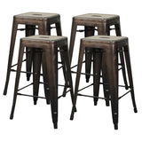 Metropolis Metal Backless Counter Stool - Set of 4