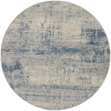 Nourison Rustic Textures RUS10 Artistic Machine Made Power-loomed Indoor Area Rug Ivory Blue 7'10" x round 99446836045