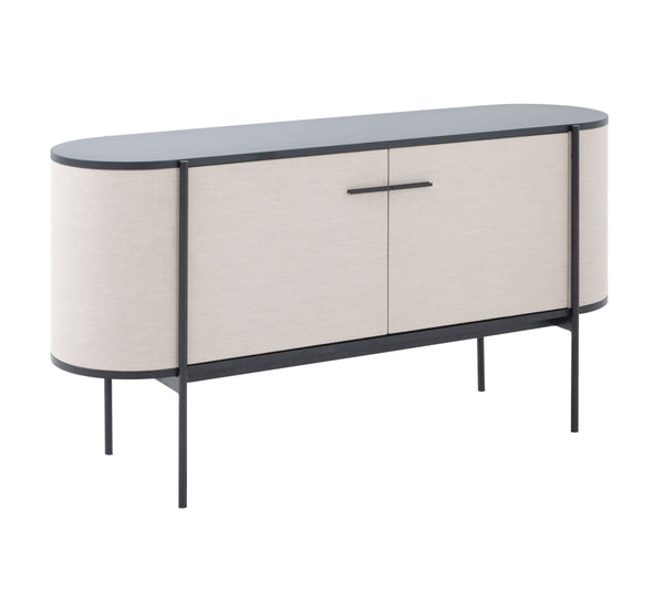 VIG Furniture Modrest Hobart - Modern Beige Fabric & Black Metal Buffet VGDWJ9743--BEI-BUF