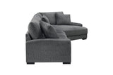 Porter Designs Big Chill Luxe Cord Microfiber Contemporary Sectional Gray 01-33C-32-4438-KIT