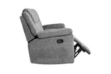 Porter Designs Ronan Soft Gray Chenille seat Transitional Reclining Love Gray 03-201C-02-8078