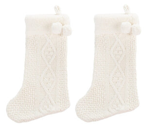 Safavieh Cookie Stocking in White - Set of 2 HOL1003A-SET2