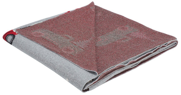 Dasher Throw - Cozy Grey Cotton Blanket with Playful Holiday Motifs for Perfect Winter Décor