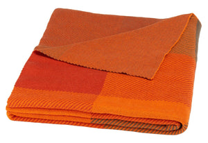 Harvest Throw - Cozy Orange Oversized Plaid Blanket for Year-Round Comfort and Seasonal Style