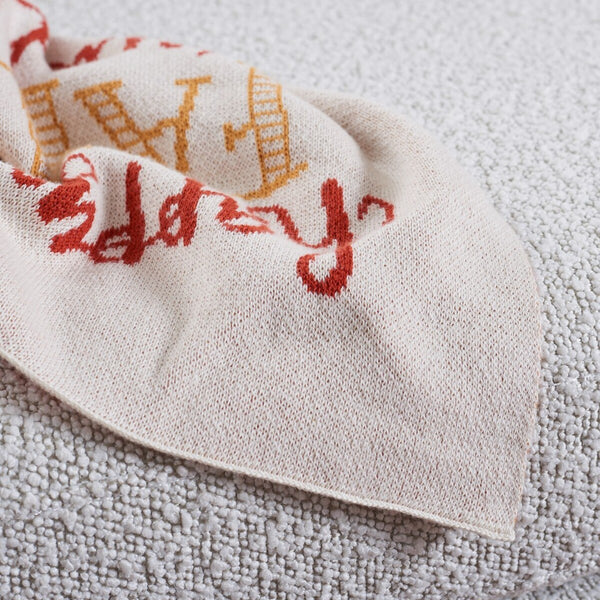 Happy Fall Throw Blanket - Cozy Pumpkin Spice Orange Cotton for Autumn Decor & Comfort 50" x 60"