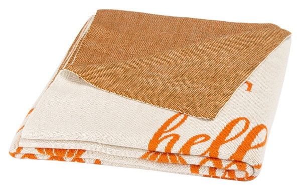 Pumpkin Throw Blanket - Cozy Seasonal Decor in Soft Orange Cotton for Modern Farmhouse Style