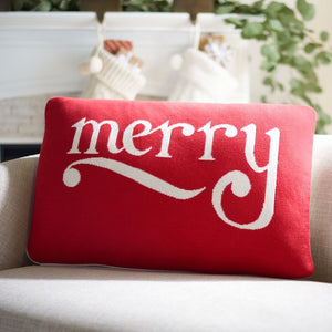 Safavieh Be Merry Pillow in Red HOL3007A-1624